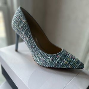 Nine West Light Blue Textured Pumps